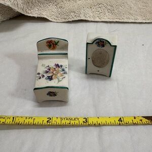Vintage Limoges France Porcelain Miniature Dollhouse Bed Armoire